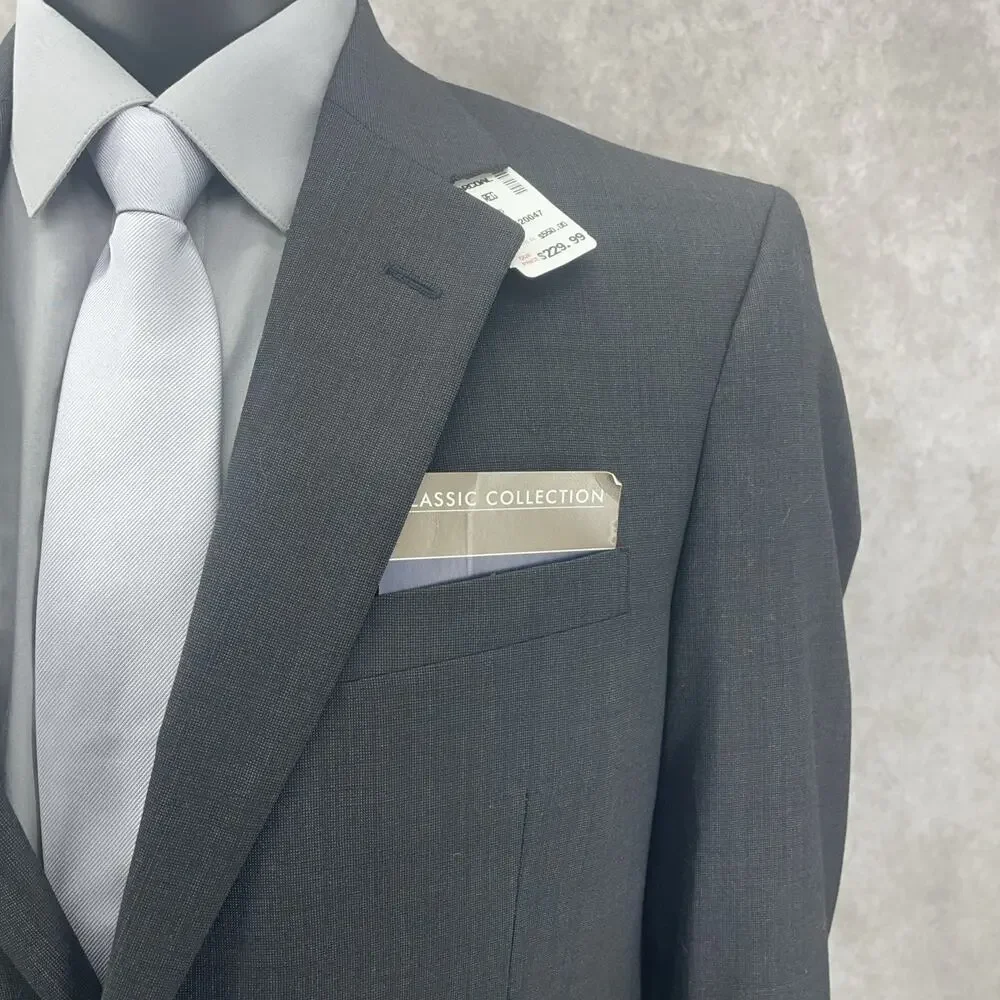 $229 Jos A Bank Classic Collection Mens 41R Blazer Suit Jacket Charcoal Wool